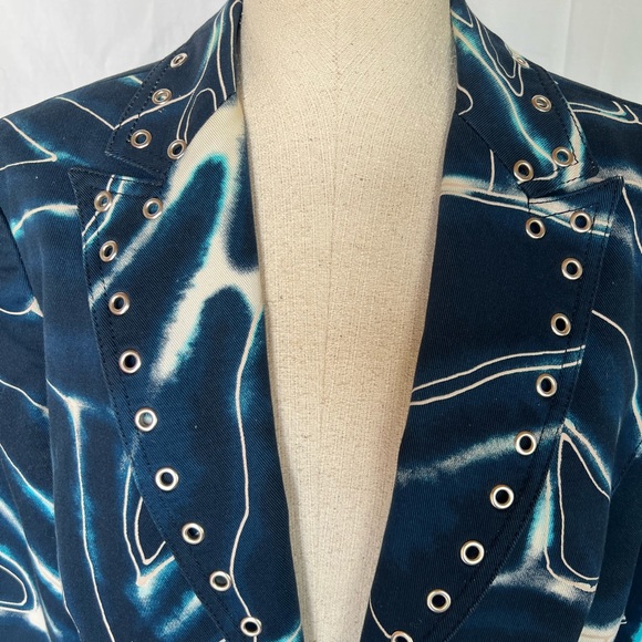 21- Vintage Alberto Makali Tie Dye Denim Jacket Size 10 - Picture 2 of 12